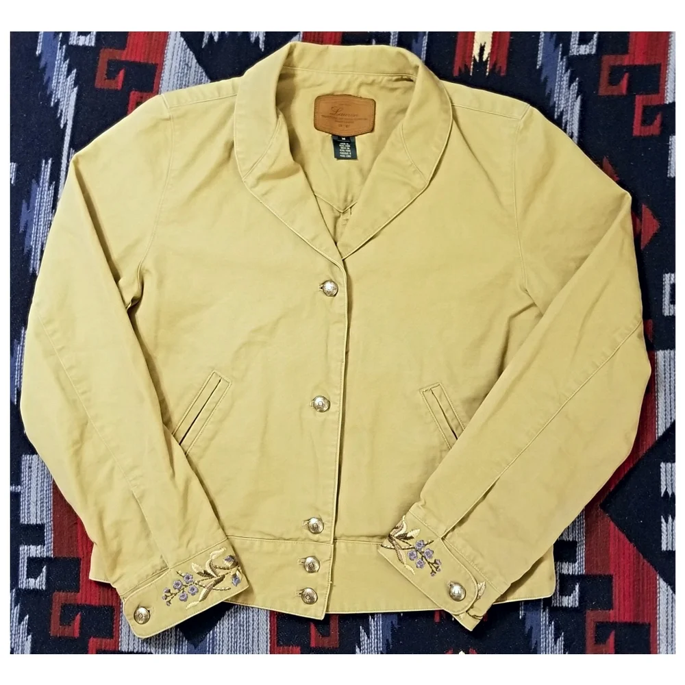 RALPH LAUREN WESTERN STYLE EMBROIDERED CANVAS JACKET- WOMEN'S SIZE MEDIUM - Picture 3 of 9